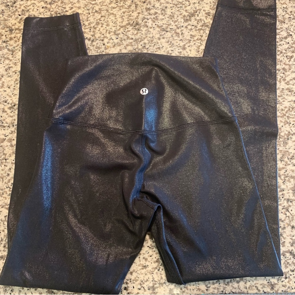 Lululemon High Rise Align Leggings - 25” - Foil Print Black - Size 4